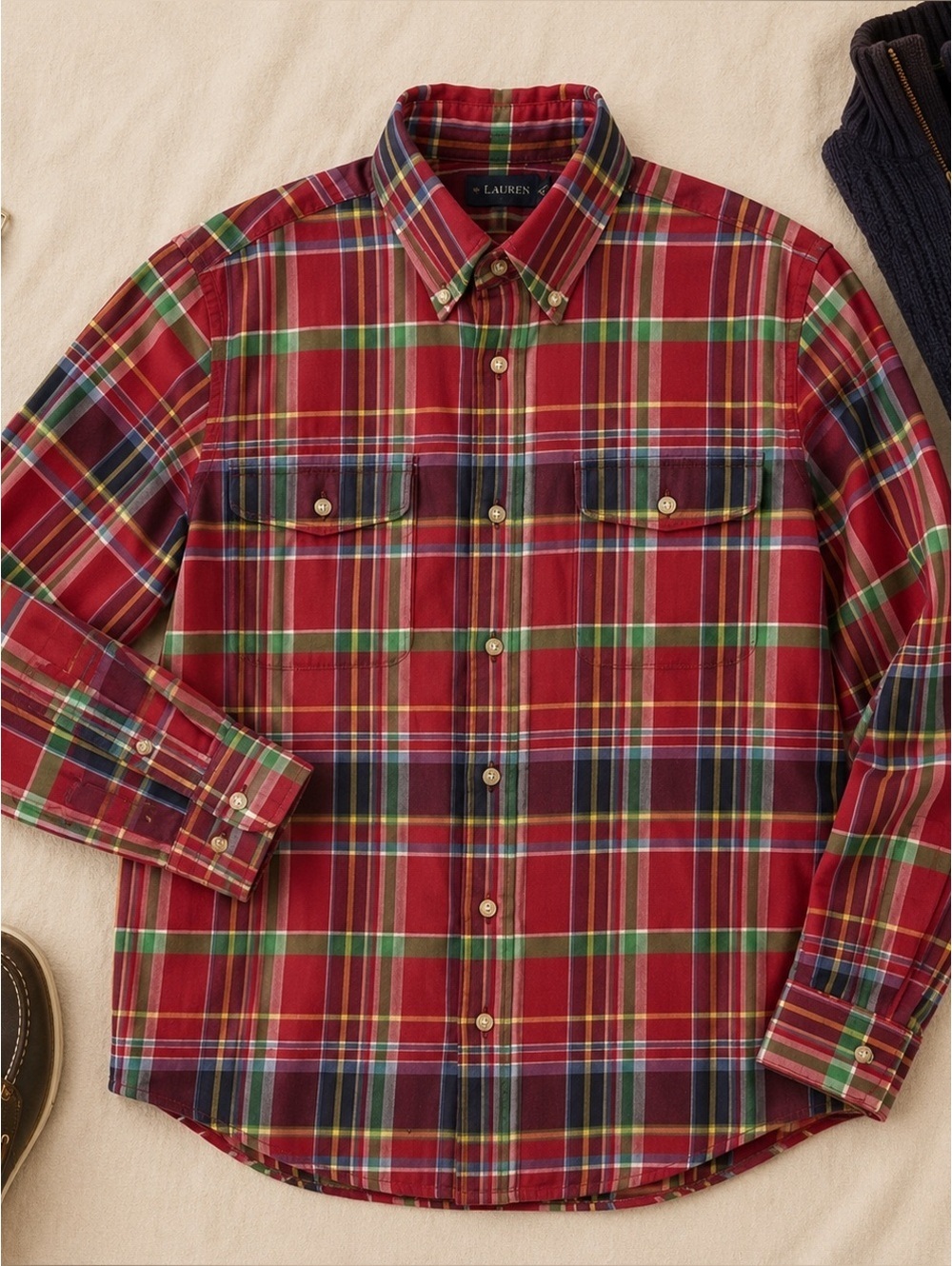 Polo Ralph Lauren Vintage Men's Long Sleeve Cotton Button Down Size Medium